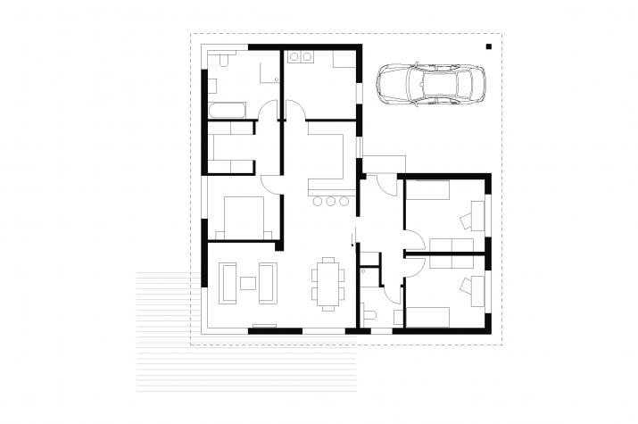 Bungalow | BU3 | 124 qm | analog KfW55 - EG Bungalow | BU3 | 124 qm | analog KfW55 - EG